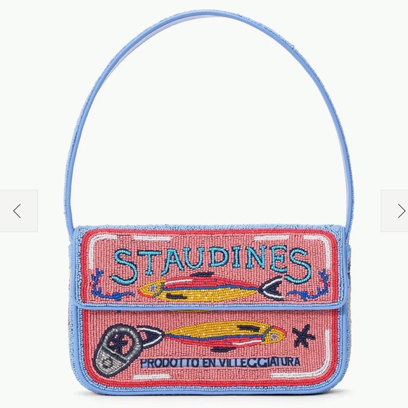 STAUD Handbags - LIKE NEW STAUD Tommy Beaded Bag, Staudines Pink